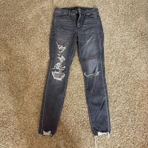 American Eagle Women's Distressed Gray Jeans